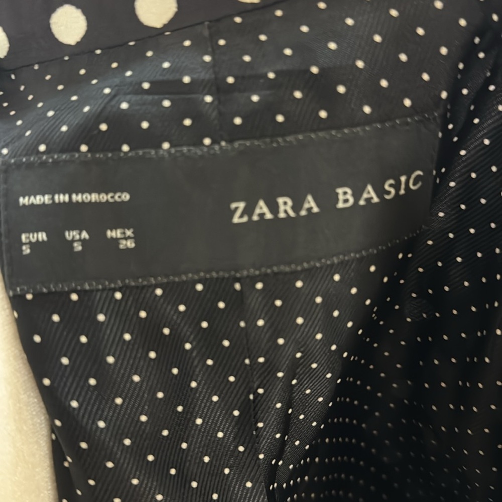 Zara Black and White Polka Dot Blazer - Picture 7 of 8